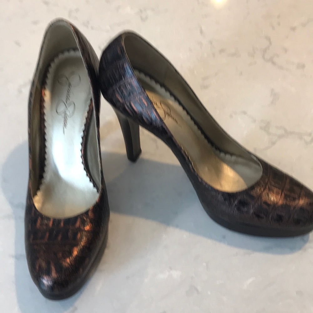 Beautiful metallic bronze platforms